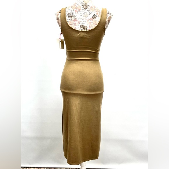 OPEN EDIT Khaki tank scoop neck bodycon midi dress size XS.‎ - Picture 7 of 16